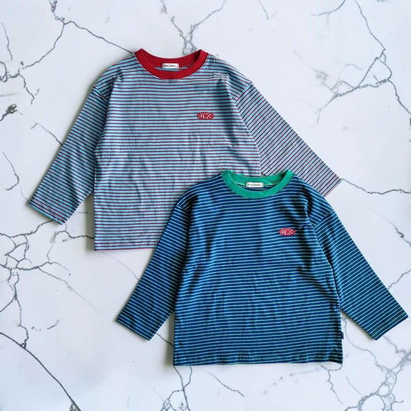 Riwoo Riwoo - Korean Children Fashion - #prettylittlegirls - Toktok Striped Patch Tee
