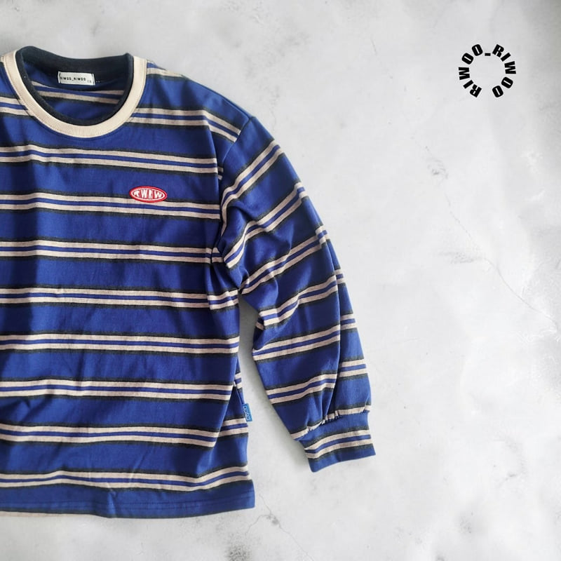 Riwoo Riwoo - Korean Children Fashion - #stylishchildhood - Double Striped Rib Trim Tee - 11
