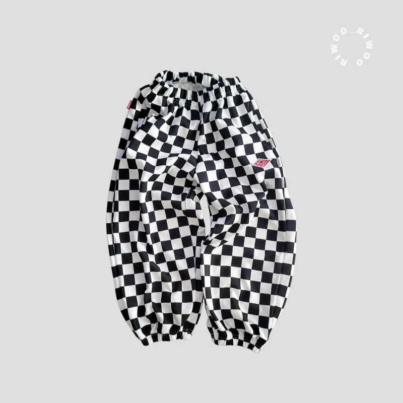 Riwoo Riwoo - Korean Children Fashion - #stylishchildhood - Unique Check Jogger Pants - 11