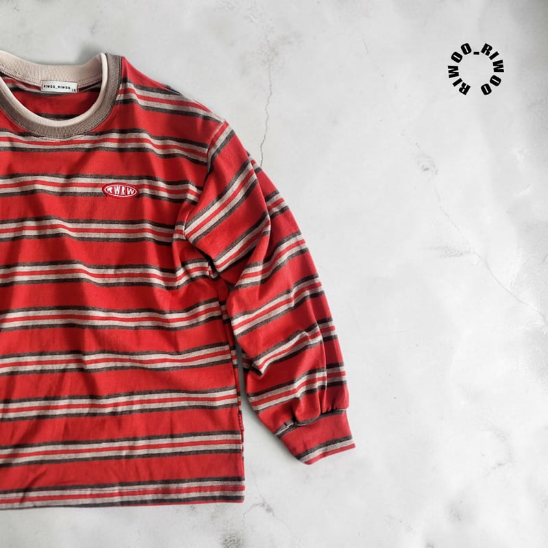 Riwoo Riwoo - Korean Children Fashion - #todddlerfashion - Double Striped Rib Trim Tee - 9