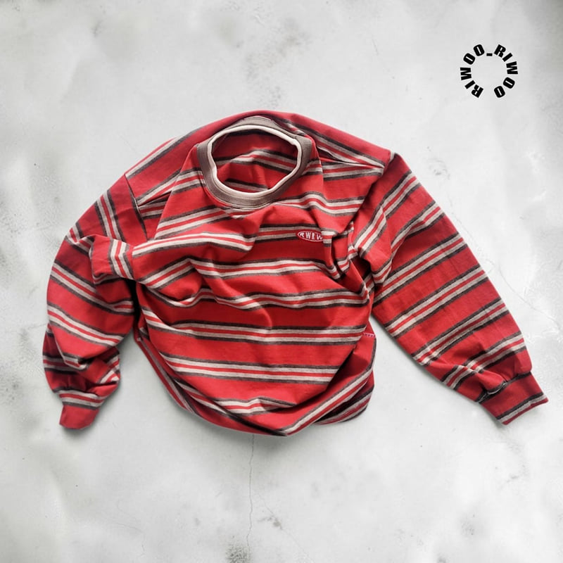 Riwoo Riwoo - Korean Children Fashion - #toddlerclothing - Double Striped Rib Trim Tee - 10