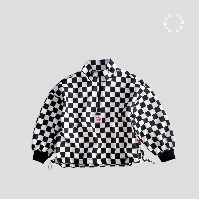 Riwoo Riwoo - Korean Children Fashion - #toddlerclothing - Unique Check Half Zip-up - 3
