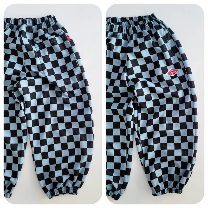Riwoo Riwoo - Korean Children Fashion - #toddlerclothing - Unique Check Jogger Pants - 10