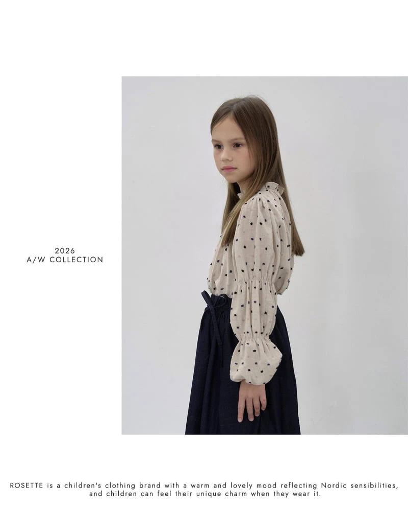 Rosette - Korean Children Fashion - #Kfashion4kids - Dot Puff Blouse