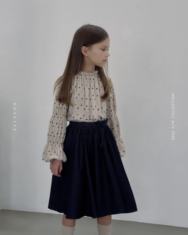 Rosette - Korean Children Fashion - #stylishchildhood - Dot Puff Blouse - 8
