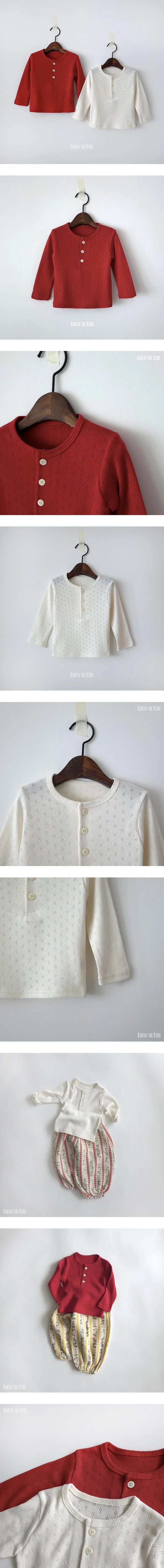 Saerobin - Korean Baby Fashion - #babyboutique - Eyelet Button Tee