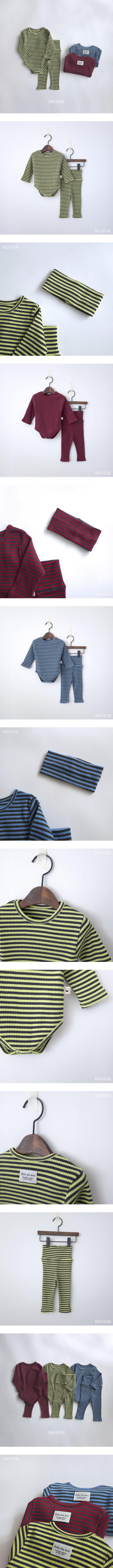Jelly Striped Bodysuit Set by Saerobin for Baby - view 1