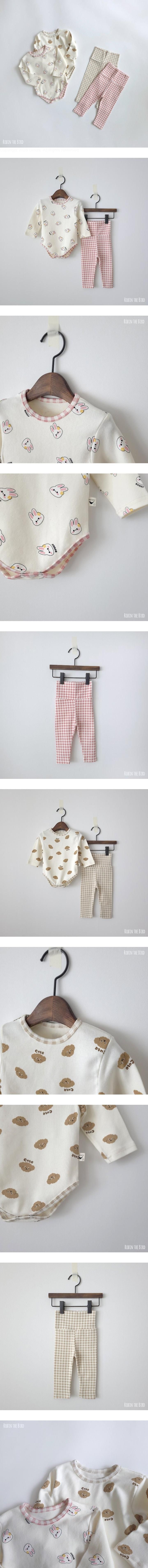 Saerobin - Korean Baby Fashion - #babyfever - Petit Check Bodysuit Set