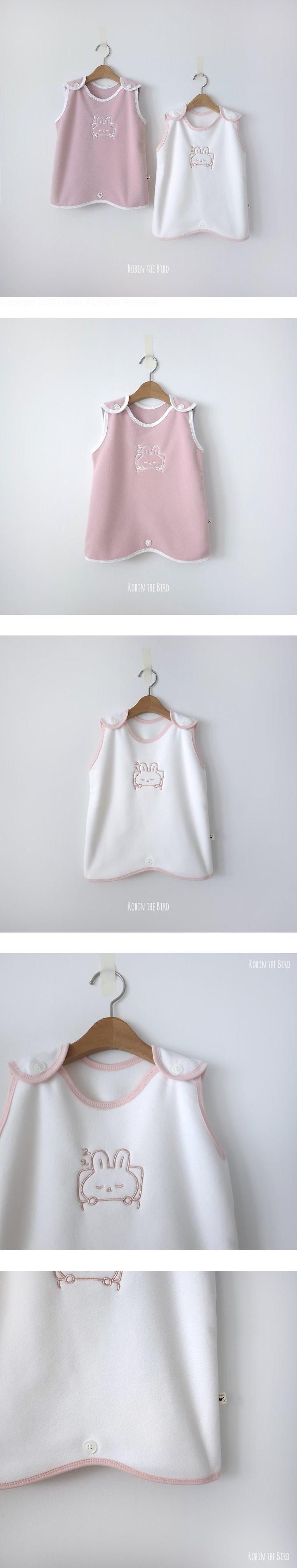 Fleece Rabbit Embroidery Sleep Vest by Saerobin for Baby - view 1