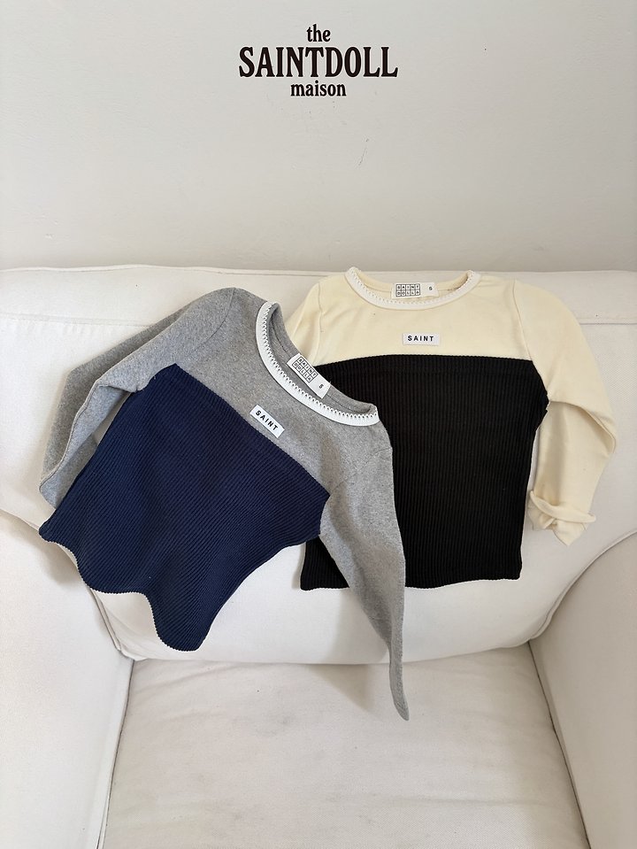 Saint Doll - Korean Children Fashion - #childofig - Color Block Tee - 8