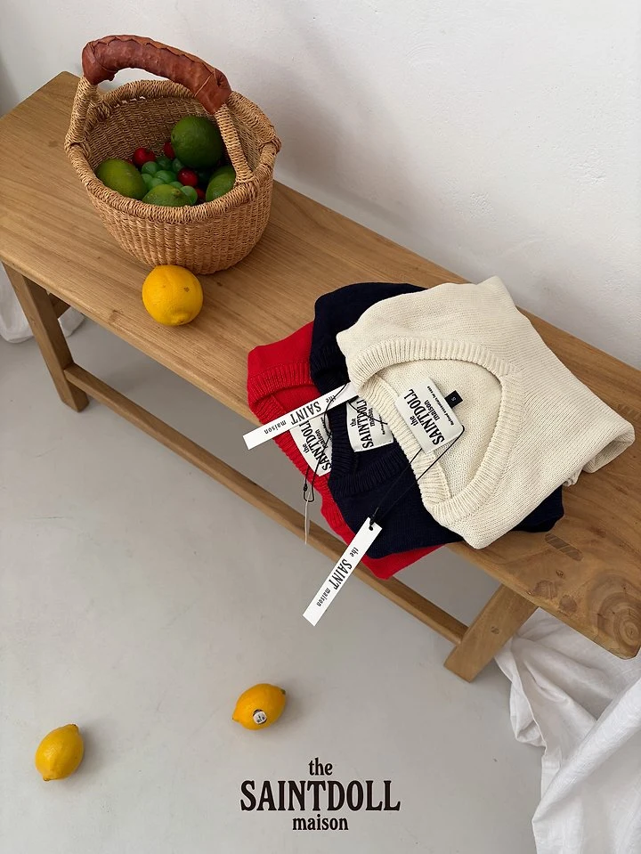 Saint Doll - Korean Children Fashion - #designkidswear - V-Neck Knit - 8
