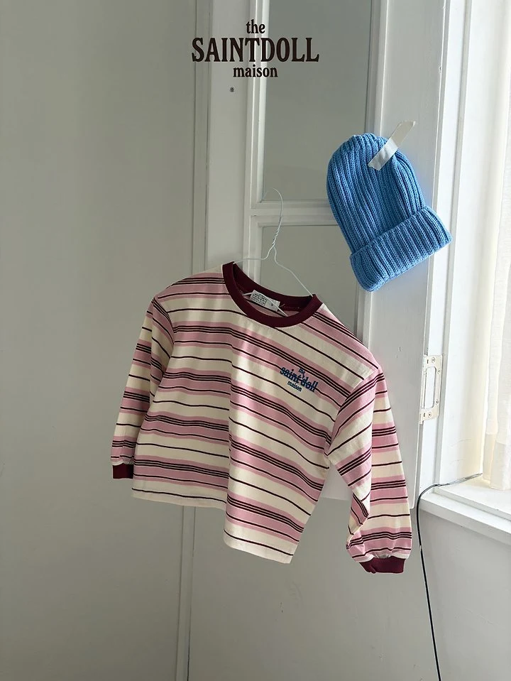 Saint Doll - Korean Children Fashion - #designkidswear - Embroidered Stripe Tee - 4