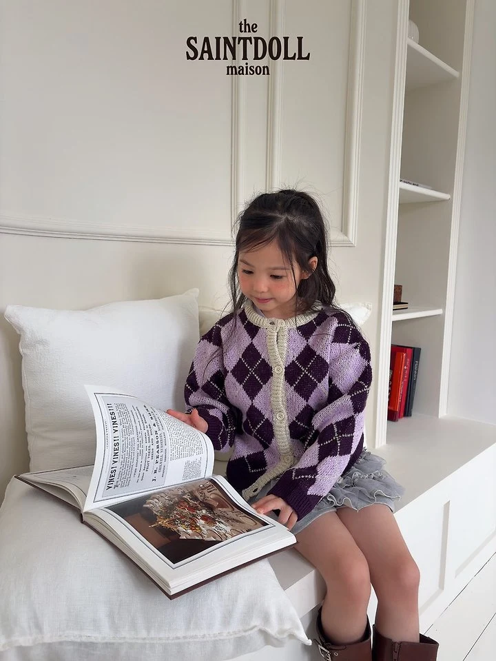 Saint Doll - Korean Children Fashion - #fashionkids - Argyle Cardigan - 9