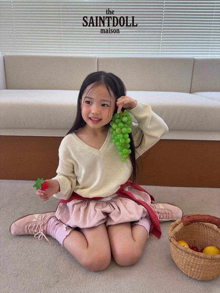 Saint Doll - Korean Children Fashion - #kidsshorts - V-Neck Knit - 11