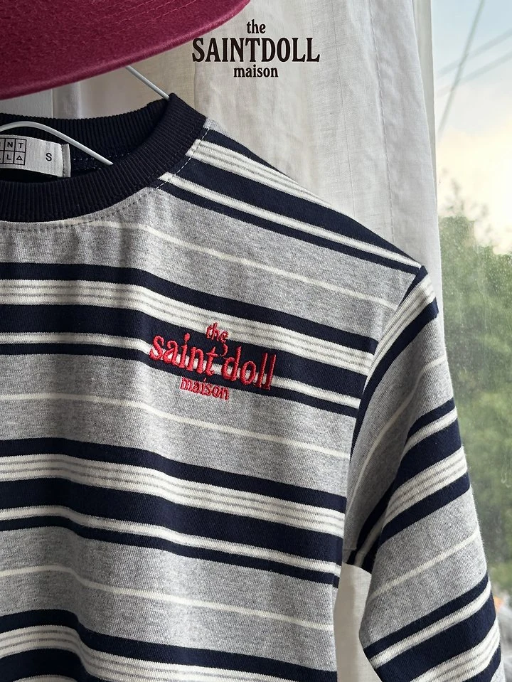 Saint Doll - Korean Children Fashion - #kidsstore - Embroidered Stripe Tee - 7