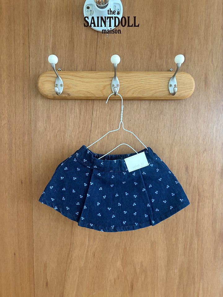 Saint Doll - Korean Children Fashion - #littlefashionista - Cherry Jeans Skirt - 8
