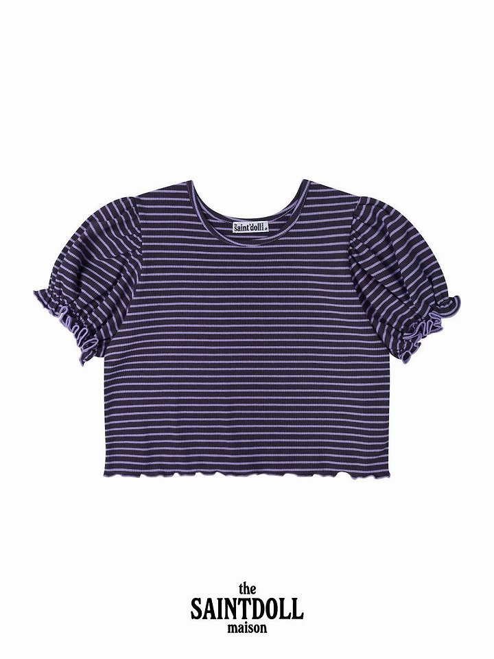 Saint Doll - Korean Children Fashion - #littlefashionista - Stripe Frill Tee - 6