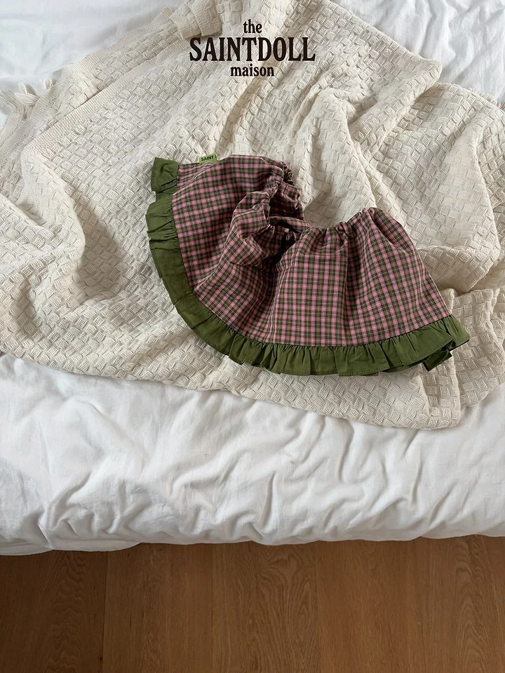 Saint Doll - Korean Children Fashion - #minifashionista - Check Chip Frill Skirt - 6