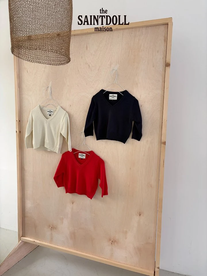 Saint Doll - Korean Children Fashion - #stylishchildhood - V-Neck Knit - 5