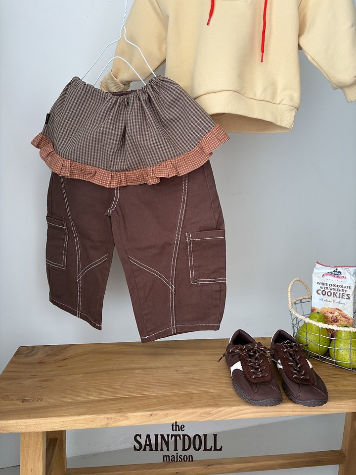 Saint Doll - Korean Children Fashion - #stylishchildhood - Check Chip Frill Skirt - 10