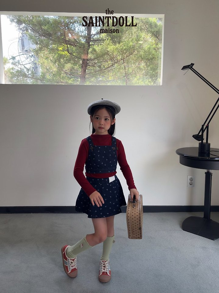 Saint Doll - Korean Children Fashion - #todddlerfashion - Cherry Jeans Skirt - 12