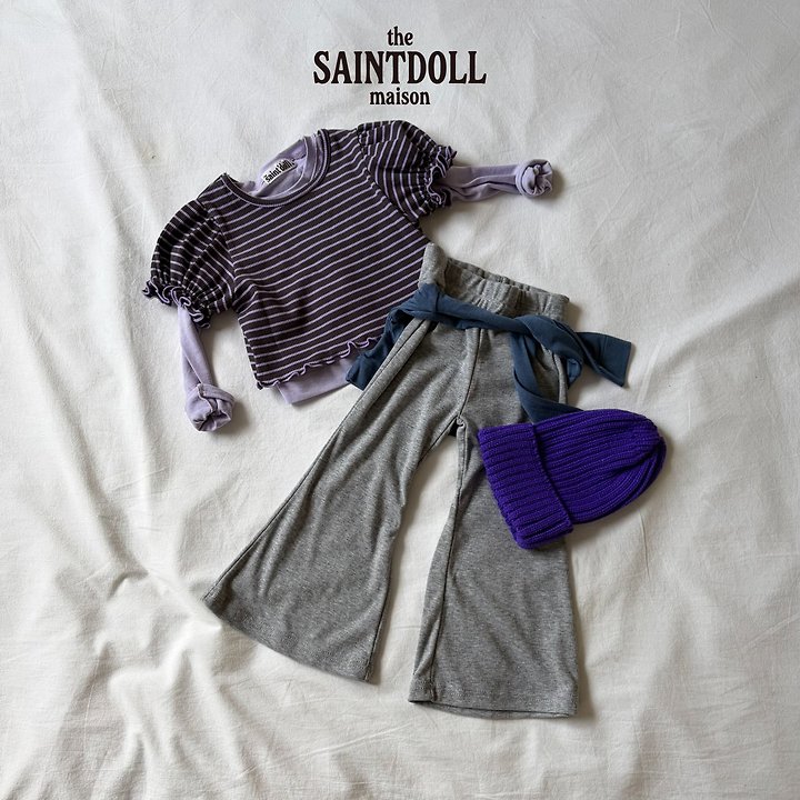 Saint Doll - Korean Children Fashion - #todddlerfashion - Stripe Frill Tee - 10