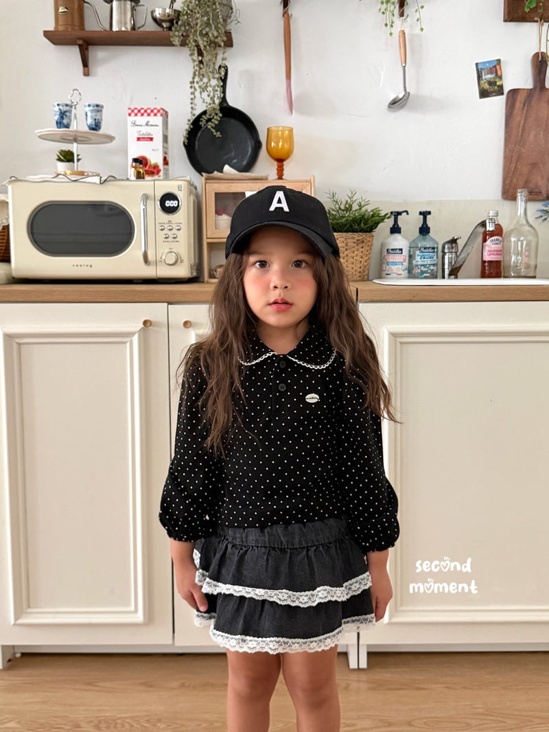 Second Moment - Korean Children Fashion - #Kfashion4kids - Dot Lace Collar Tee - 3