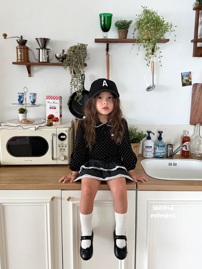 Second Moment - Korean Children Fashion - #childofig - Dot Lace Collar Tee - 8