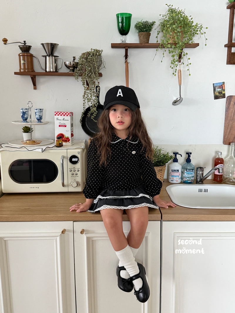 Second Moment - Korean Children Fashion - #childofig - Dot Lace Collar Tee - 9
