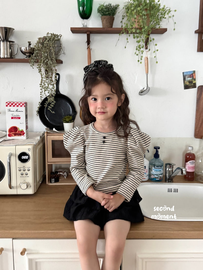 Second Moment - Korean Children Fashion - #childofig - Puff Stripe Tee - 5