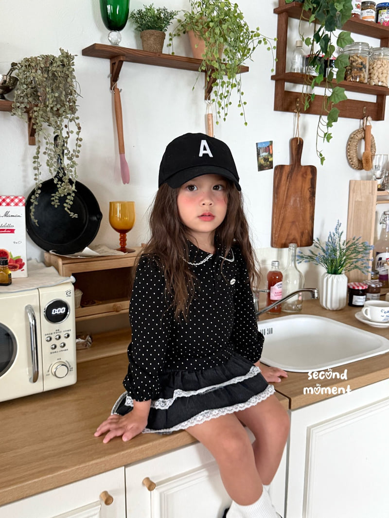 Second Moment - Korean Children Fashion - #childrensboutique - Dot Lace Collar Tee - 10