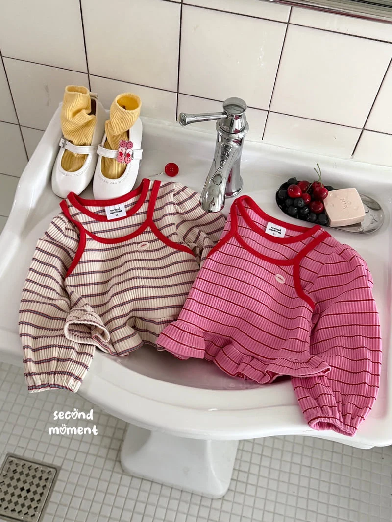 Second Moment - Korean Children Fashion - #designkidswear - Berry Stripe Tee