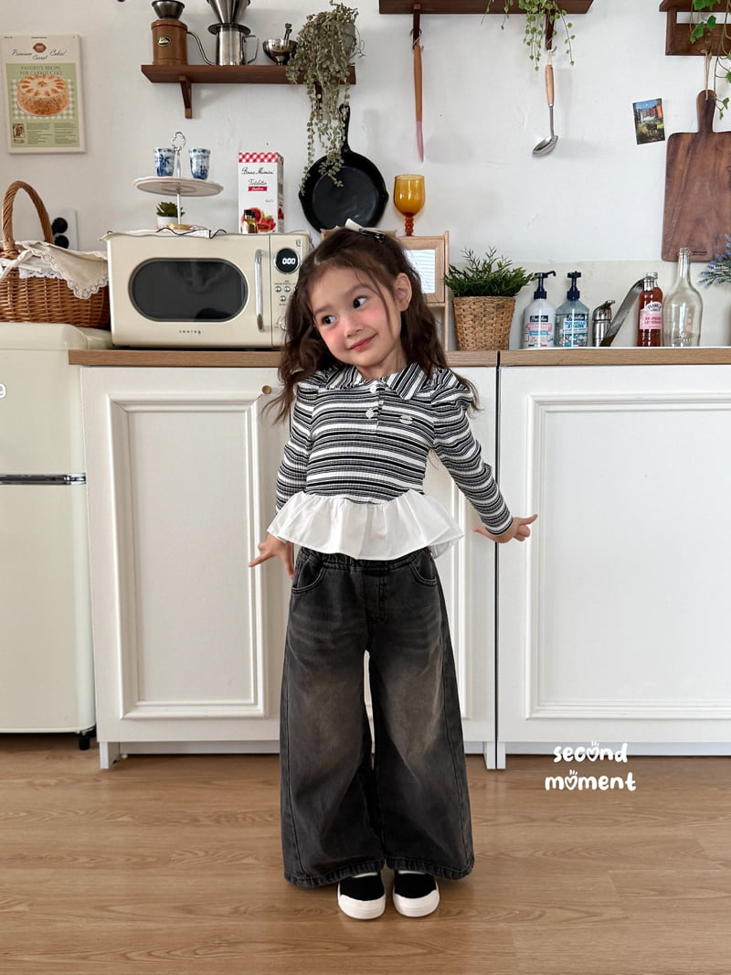Second Moment - Korean Children Fashion - #fashionkids - Crunchy Balloon Collar Tee - 10
