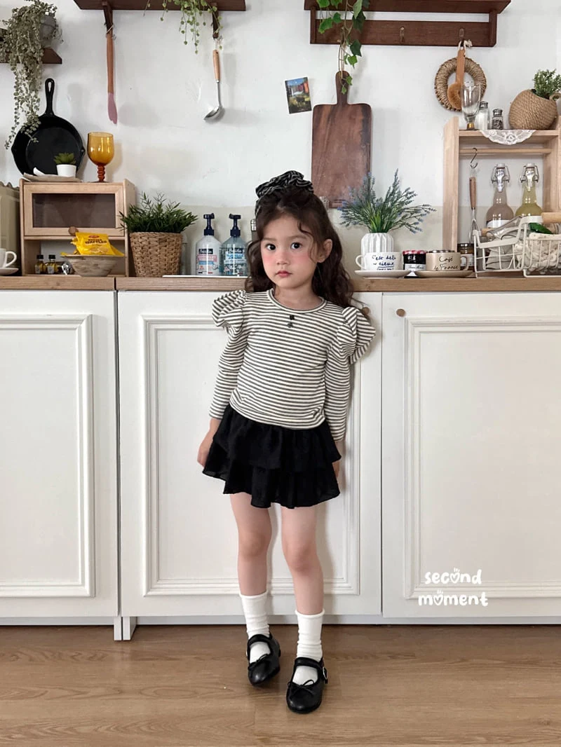 Second Moment - Korean Children Fashion - #kidsshorts - Puff Stripe Tee - 10