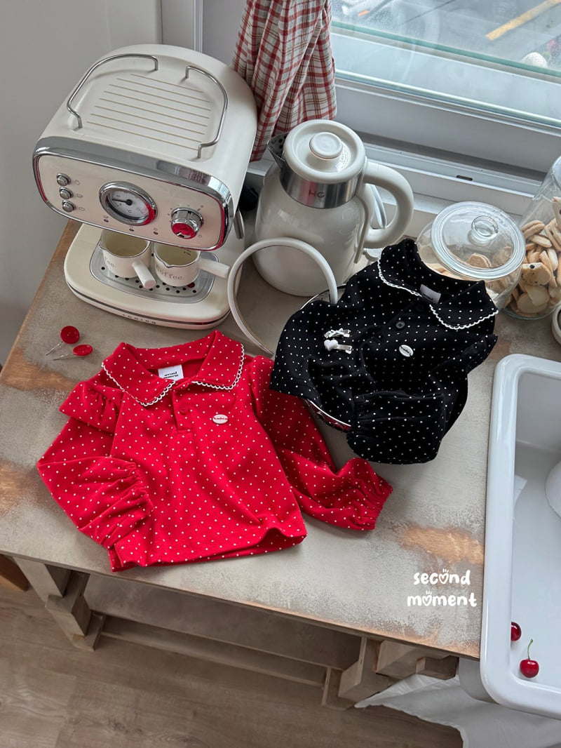 Second Moment - Korean Children Fashion - #kidsstore - Dot Lace Collar Tee