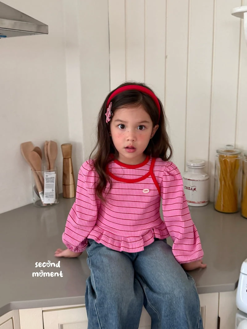 Second Moment - Korean Children Fashion - #kidsstore - Berry Stripe Tee - 5