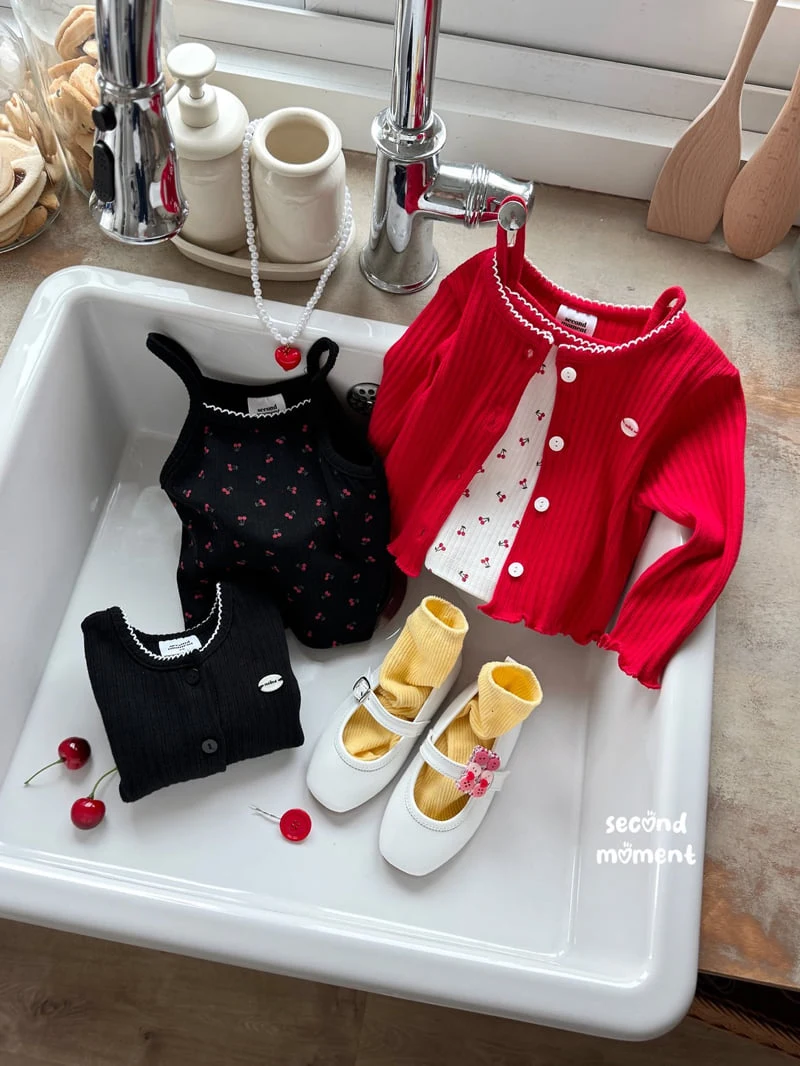 Second Moment - Korean Children Fashion - #kidzfashiontrend - Cherry Cardigan Set - 2