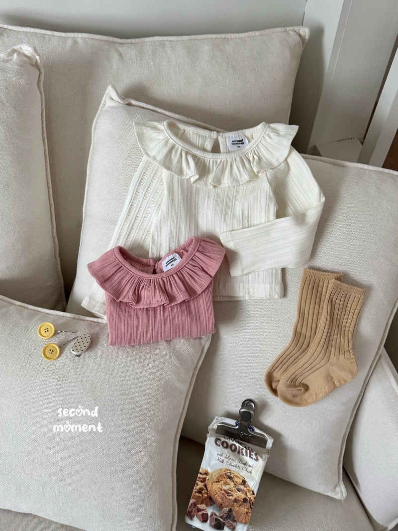 Second Moment - Korean Children Fashion - #littlefashionista - Frill Collar Flower Tee - 3