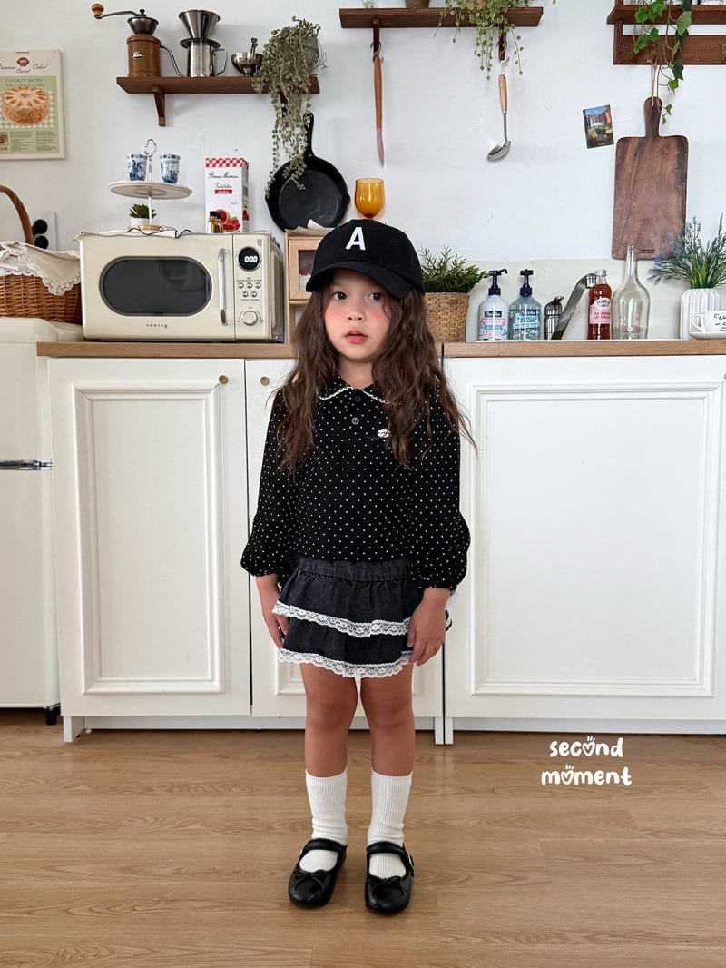 Second Moment - Korean Children Fashion - #magicofchildhood - Dot Lace Collar Tee - 5