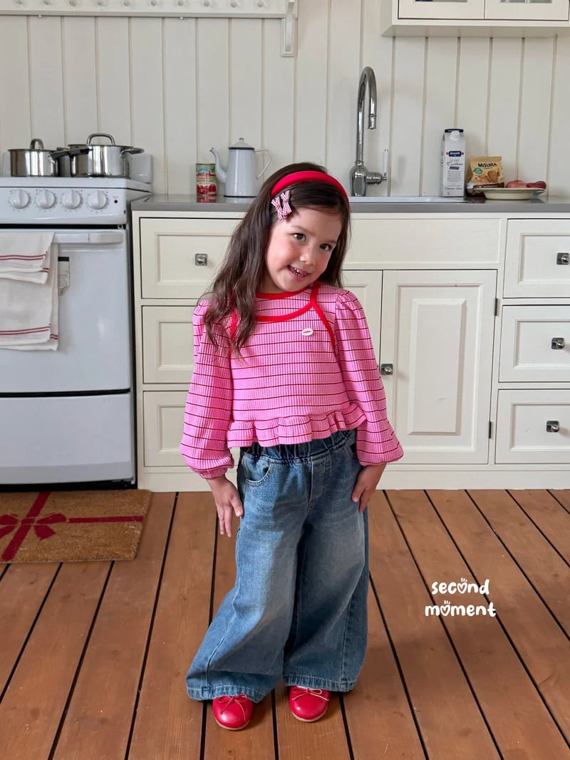 Second Moment - Korean Children Fashion - #magicofchildhood - Berry Stripe Tee - 9