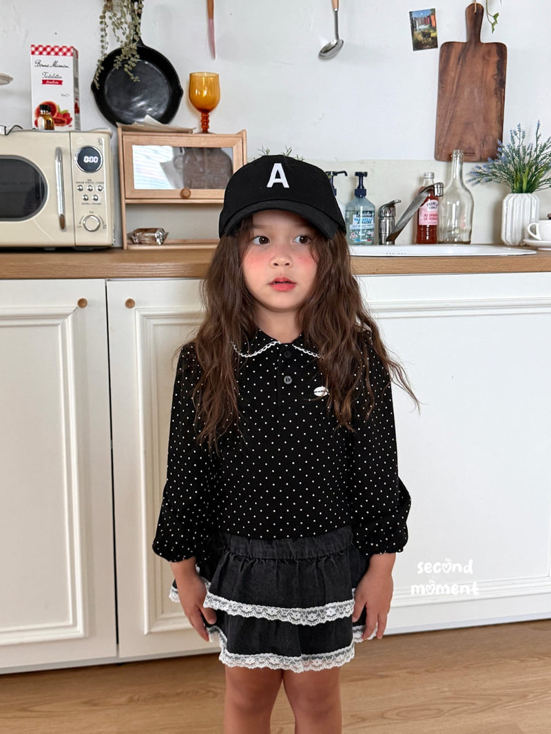 Second Moment - Korean Children Fashion - #prettylittlegirls - Dot Lace Collar Tee - 7
