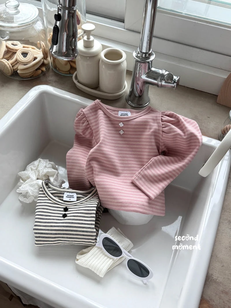 Second Moment - Korean Children Fashion - #todddlerfashion - Puff Stripe Tee - 2