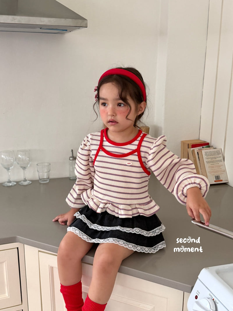 Second Moment - Korean Children Fashion - #todddlerfashion - Berry Stripe Tee - 12