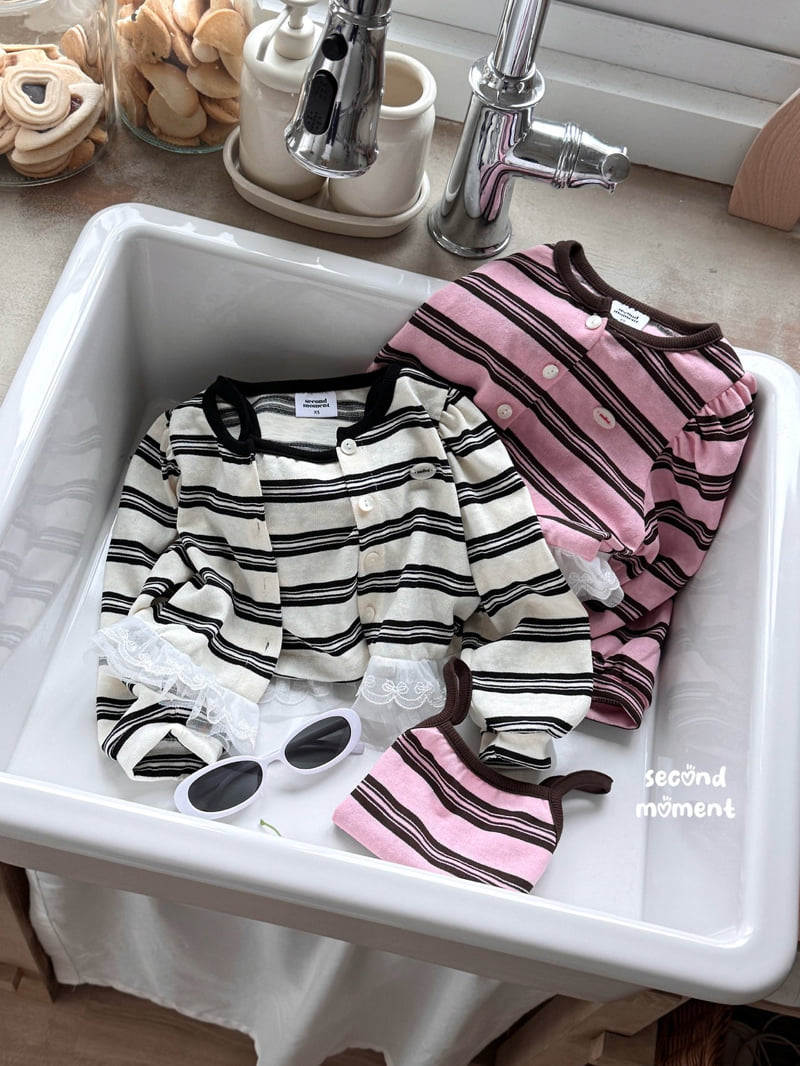 Second Moment - Korean Children Fashion - #toddlerclothing - Blooming Cardigan Set - 2