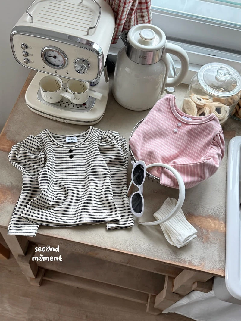 Second Moment - Korean Children Fashion - #toddlerclothing - Puff Stripe Tee - 3