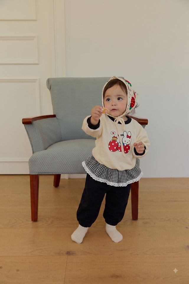 Sera - Korean Baby Fashion - #babyboutique - Petite Check Frill Top and Bottom Set - 4