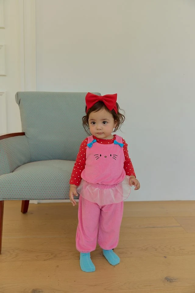 Sera - Korean Baby Fashion - #babyboutiqueclothing - Meow Vest Top and Bottom Set - 10