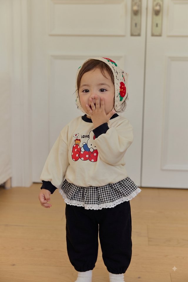 Sera - Korean Baby Fashion - #babyfashion - Petite Check Frill Top and Bottom Set - 6