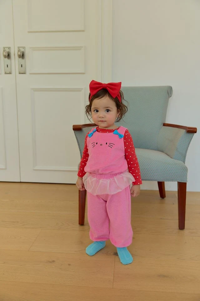 Sera - Korean Baby Fashion - #babyfashion - Meow Vest Top and Bottom Set - 12
