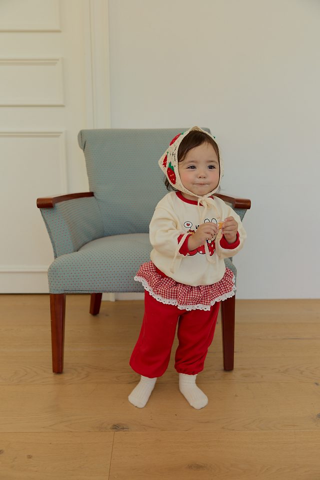 Sera - Korean Baby Fashion - #babyfever - Petite Check Frill Top and Bottom Set - 7